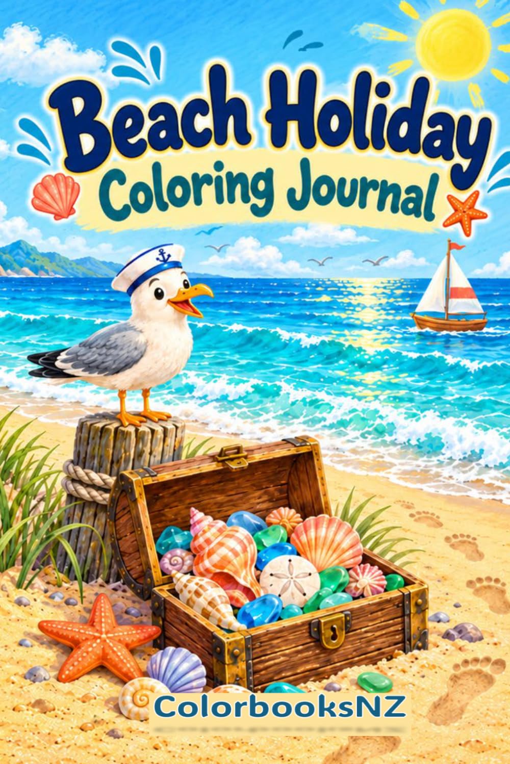 Beach Holiday Coloring Journal book cover