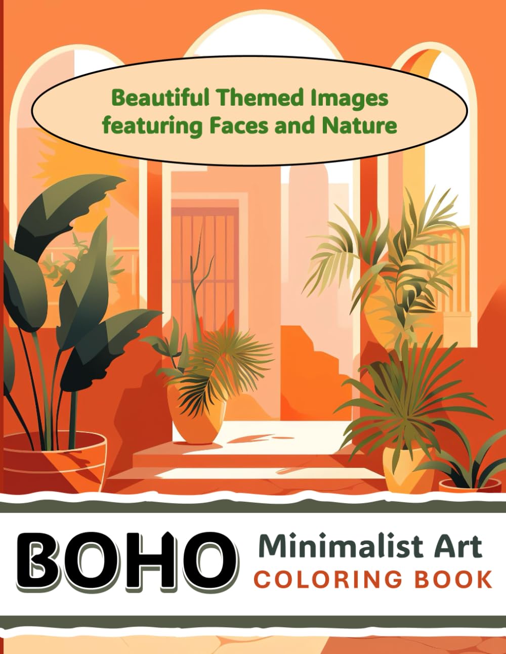 Boho Minimalist Art Coloring Book book cover